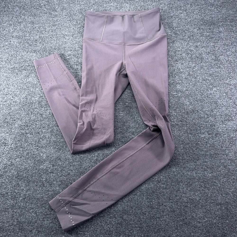 Lululemon Tight Stuff Tight II 25 Purple Mauve Reflective Leggings Womens Size 4
